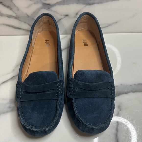 J. Jill Women's Blue Suede Driving Moccasin Driving Loafers Sz 9 Classic Fall - Picture 2 of 8